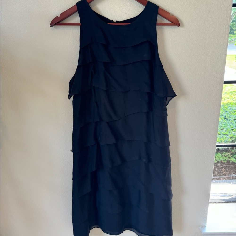 Black Kenar tiered sleeveless dress